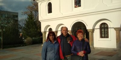 Team members in front of the church in Elhovo